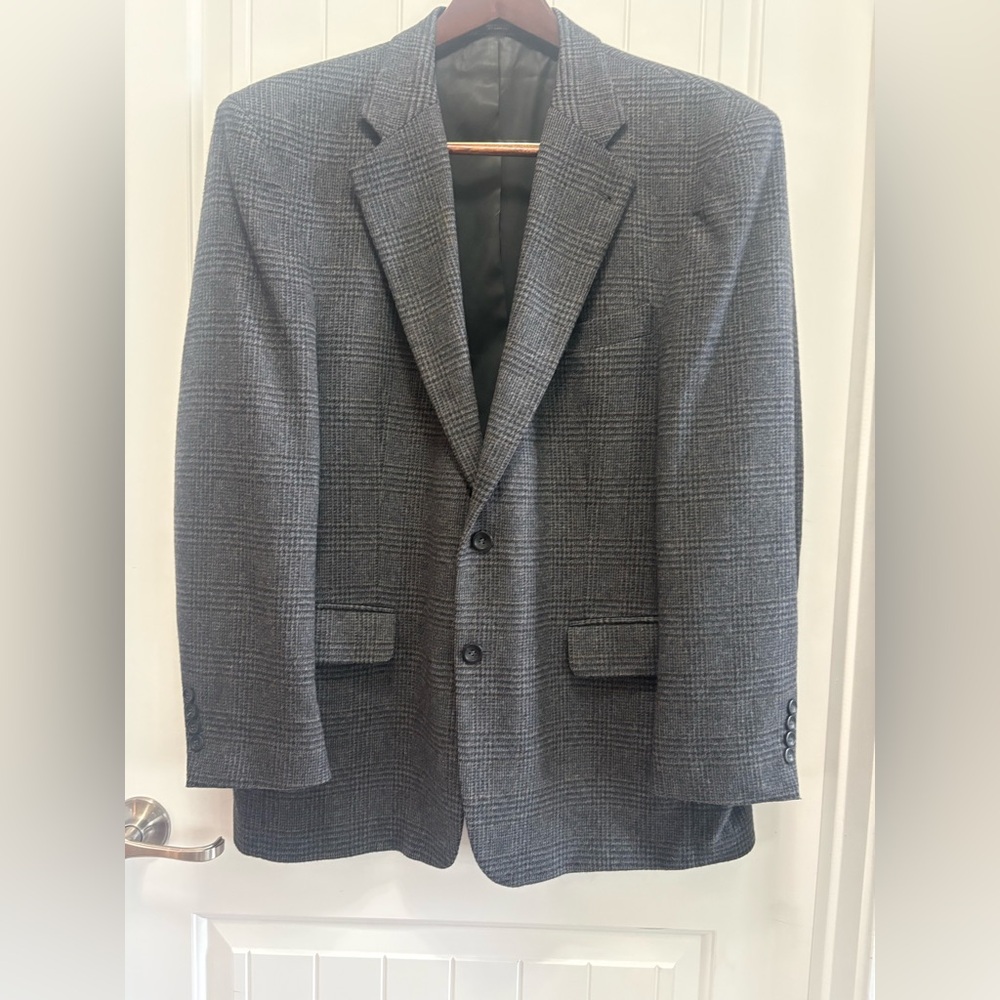 John Ashford Men's Charcoal Checkered Jacket